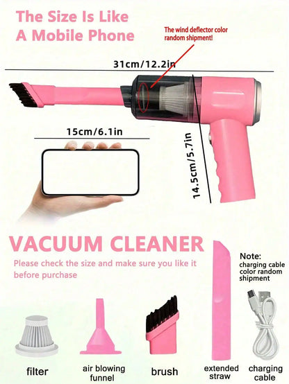 Cordless Handheld Vacuum Cleaner | Rechargeable, Multiple Nozzles for Car, Home, Pet Hair & Keyboard