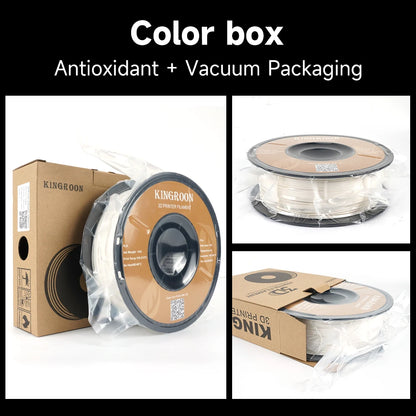 KINGROON 3D Printer Filament Bundle – 5KG, 1.75mm PLA / PETG / TPU / ABS, No Bubbles, Random Spool