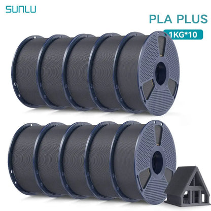 SUNLU 3D Printer Filament – 10 Rolls 1.75mm PLA / PETG / PLA+, 1KG Each, EU & US Warehouse