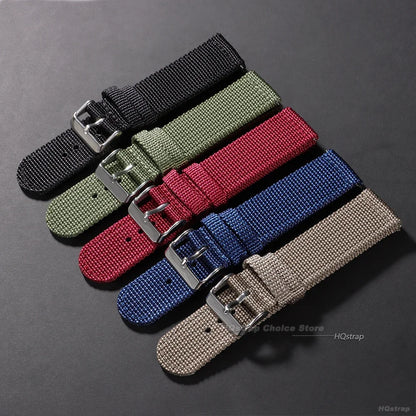 Quick Release Canvas Nylon Watch Strap 18–24mm – Men & Women Replacement Watchband