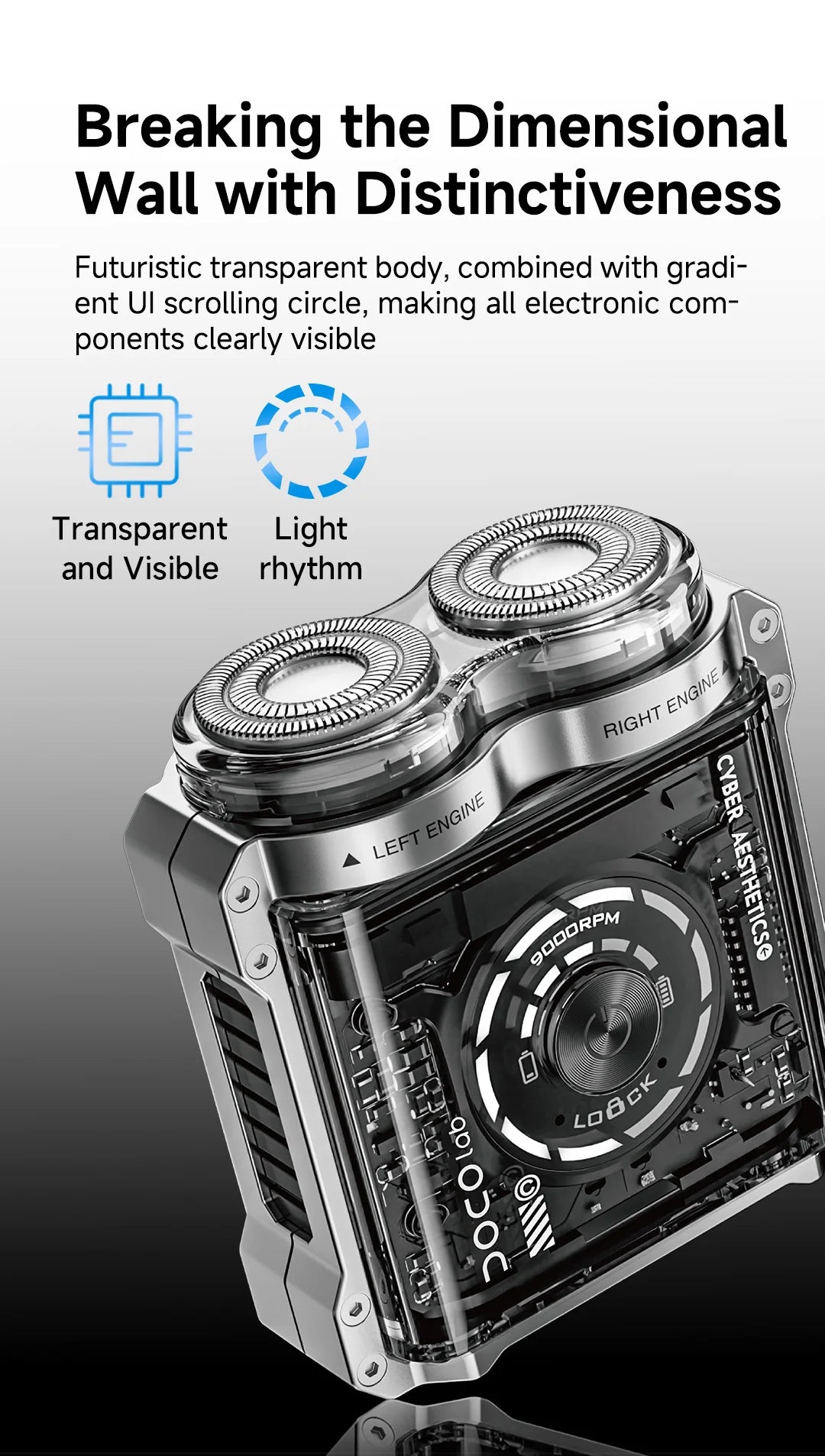 DOCOLAB Mini Portable Magnetic Electric Shaver – Double-Head Waterproof Razor for Men