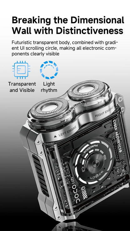 DOCOLAB Mini Portable Magnetic Electric Shaver – Double-Head Waterproof Razor for Men