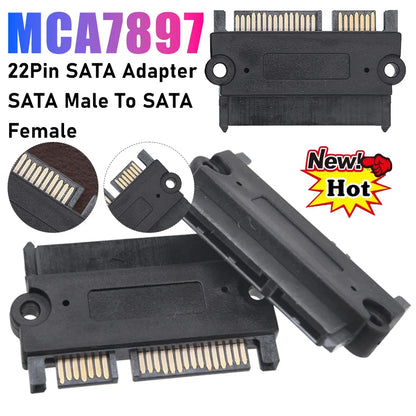 SATA 22-Pin Male to Female Adapter – Power & Data Converter