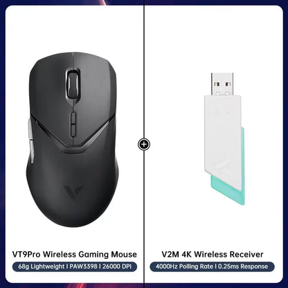 Rapoo VT9PRO Wireless Gaming Mouse – PAW3398, 68g, 26000DPI, Type-C, Programmable, Ergonomic