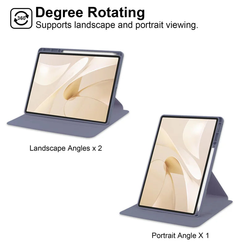 360° Rotating Acrylic Stand Case with Pencil Holder for Huawei MatePad 12x / MatePad Air 12 2024