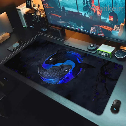 Koi Fish Taichi XXL Gaming Deskmat 90x40 – Natural Rubber, Anti-Slip, Smooth Surface