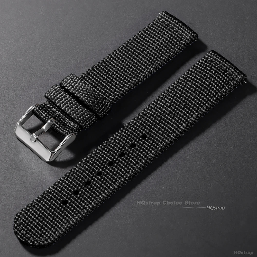 Quick Release Canvas Nylon Watch Strap 18–24mm – Men & Women Replacement Watchband
