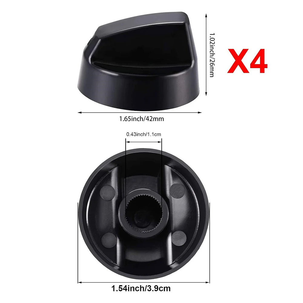 Universal Control Knobs Set with 12 Adapters – Replacement Knobs for Stoves & Ovens
