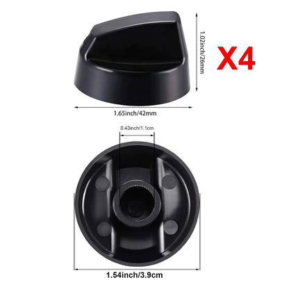 Universal Control Knobs Set with 12 Adapters – Replacement Knobs for Stoves & Ovens