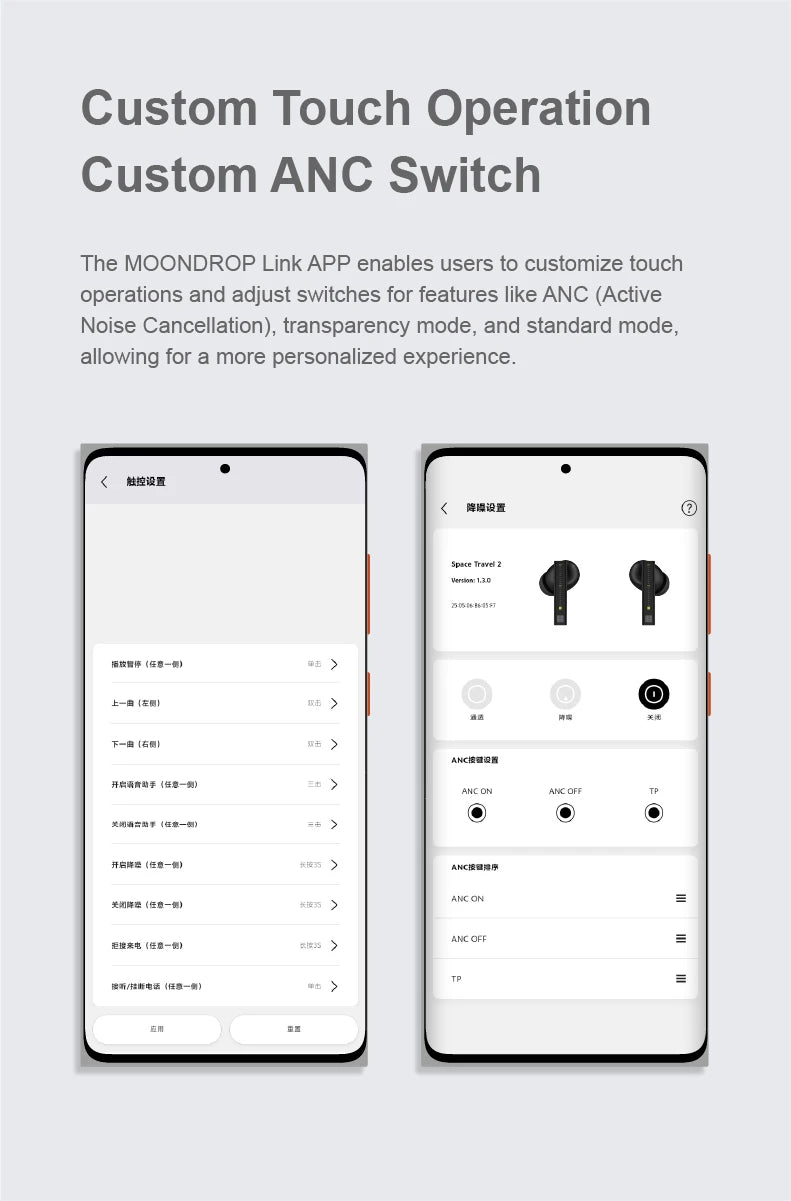 MOONDROP Space Travel 2 TWS Earbuds – HiFi ANC, Bluetooth 6.0, Low-Latency Game Mode, SBC/AAC