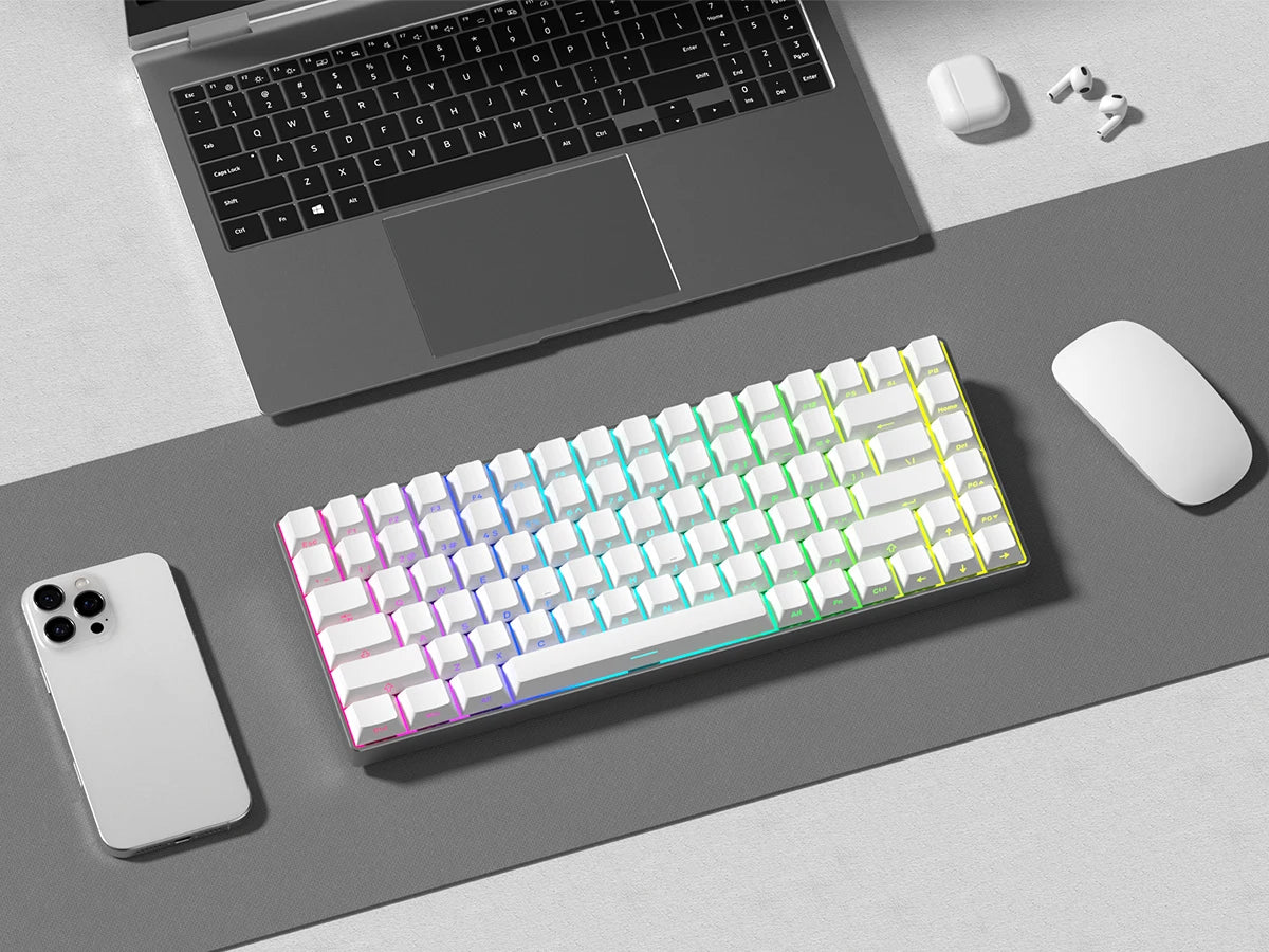 Cherry Profile PBT Keycaps 133+ Keys – White Side-Printed Shine-Through for MX Switches