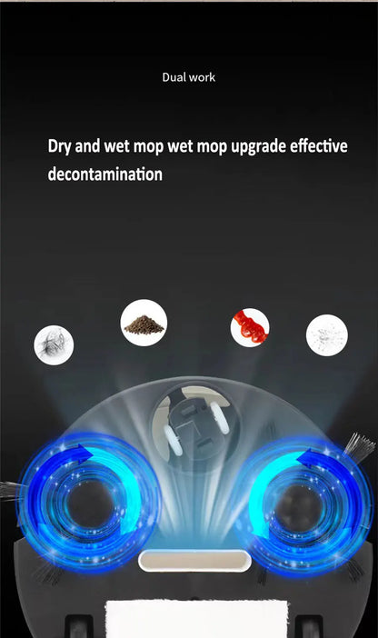 R.E.D. Shopping 3-in-1 smart robot vacuum cleaner with mopping, 1500Pa wireless sweeping for home and office cleaning.