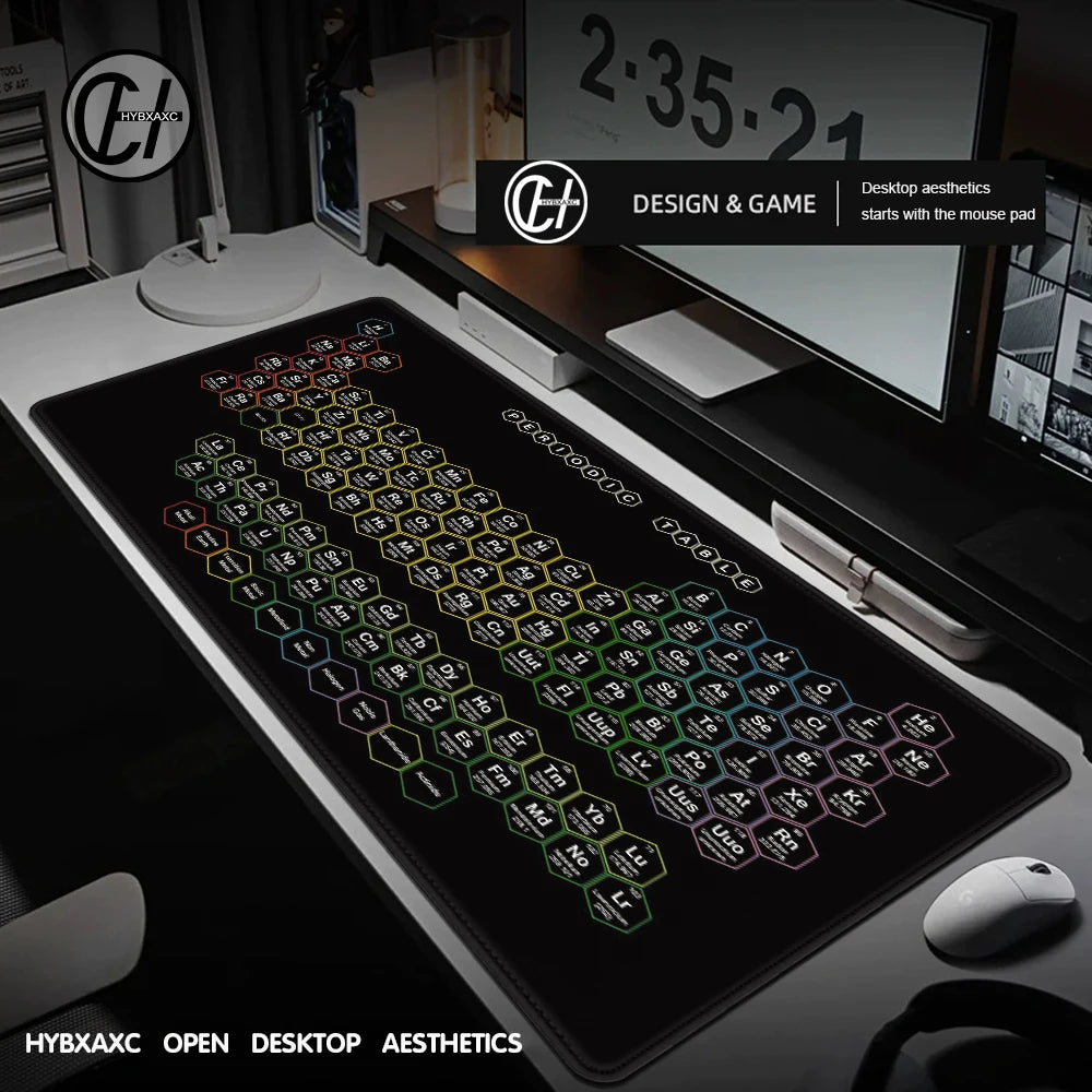 Periodic Table XXL Gaming Mouse Pad 900x400 – Rubber Anti-Slip Deskmat, Multiple Sizes