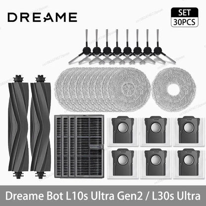 Dreame L10s Ultra Gen2 / L30s Ultra Robot Vacuum Spare Parts – Brush, Filter, Mop & Dust Bag