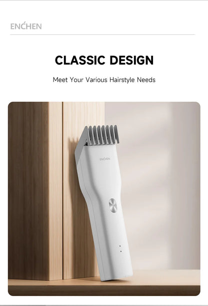 ENCHEN Boost-W Cordless Hair Clipper – USB Rechargeable, Adjustable Comb