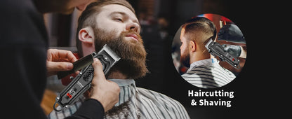 HIENA PRO Cordless Hair Clipper Set | Professional Barber Kit, Electric Foil Shaver & Beard Trimmer Combo