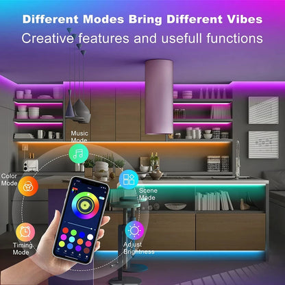 Bluetooth LED Strip Lights Smart SMD 5050 - APP & Remote Control, TV Backlight & Room Decor