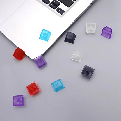 Frosted Transparent Keycaps – Cherry Profile R4, MX Switch, 10/20pcs (Blue, Purple, Black, Red, White, Mix)