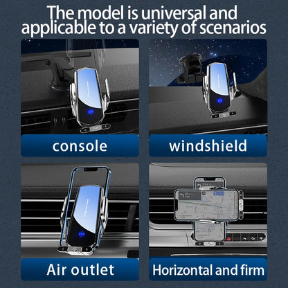 Car Magnetic Phone Holder with Wireless Charger – 360° Rotatable GPS Mount for iPhone & Xiaomi