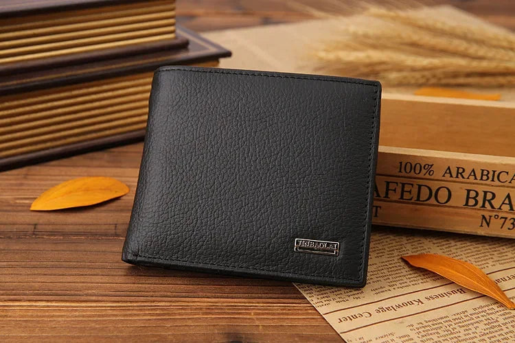 Genuine Cowhide Leather Men's Wallet – Short Bifold