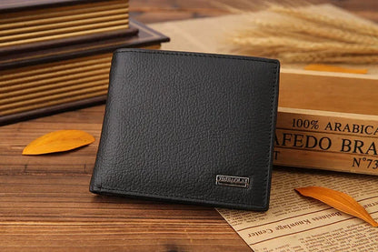 Genuine Cowhide Leather Men's Wallet – Short Bifold