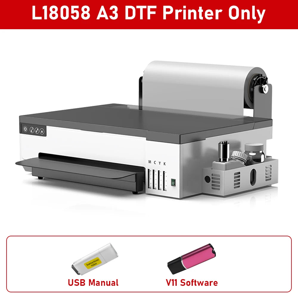 A4/A3 DTF Printer with DTF Oven – XP600, Direct to Film for T-Shirts & Clothes