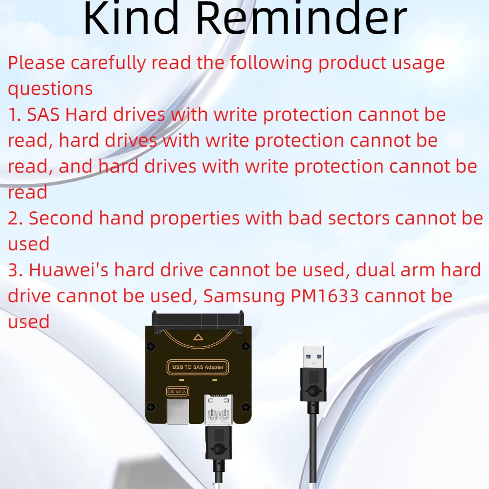 TISHRIC SAS 29-Pin SFF-8482 to USB 3.0 Adapter – 6Gbps HDD RAID with Power Port