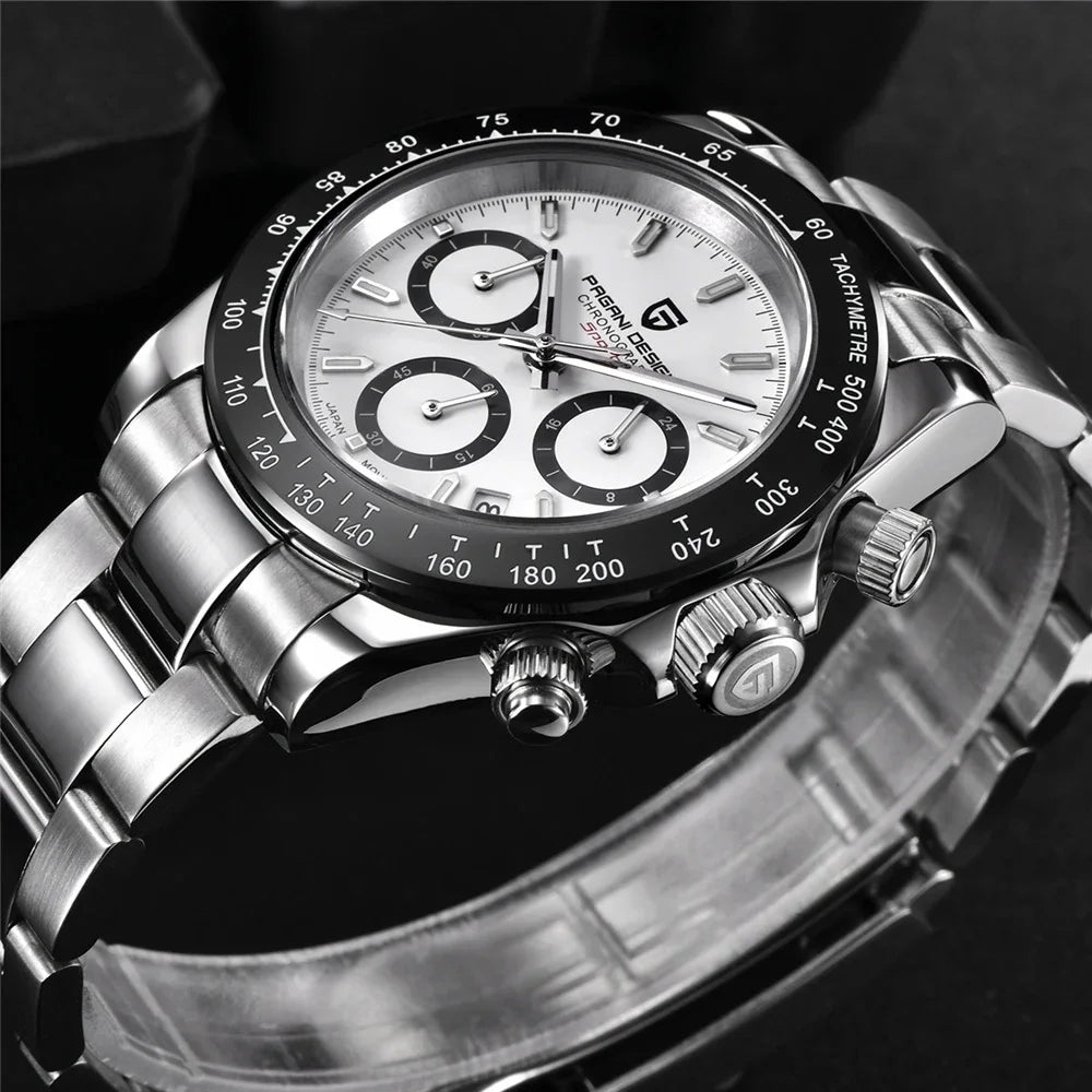 PAGANI DESIGN PD1644 Men's Quartz Chronograph Watch – Sapphire Crystal, 100M Water Resistant
