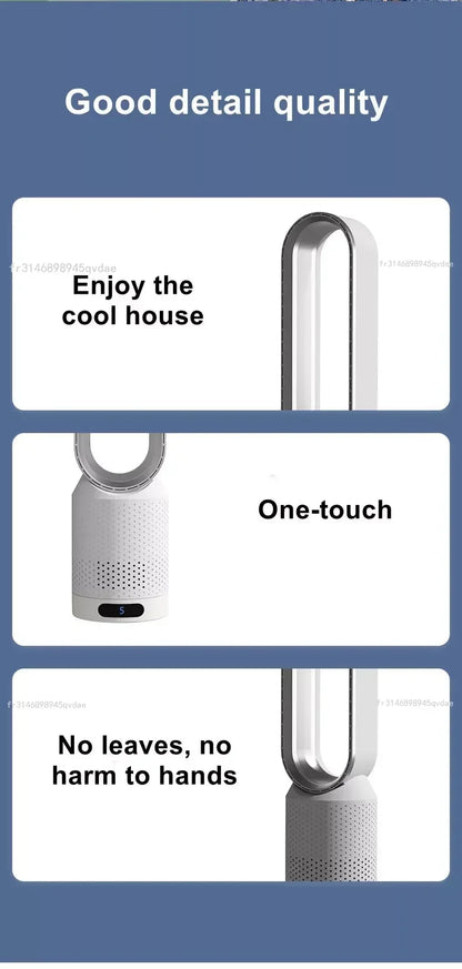 INSIS FEMME Bladeless Tower Fan – Ultra-Quiet Air Purification Circulation, Desk & Floor, Remote Control Option