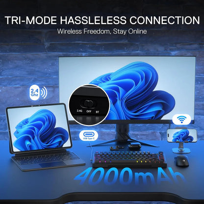 Redragon K724 PRO Wireless Gasket Mechanical Keyboard – 81-Key, TFT Display, Knob Control