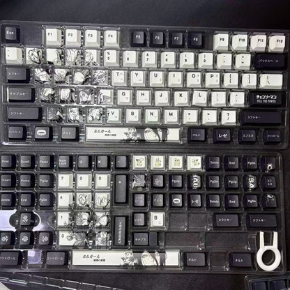Chainsaw Man Anime Keycaps – PBT Dye-Sub, Cherry Profile, 74–140 Keys, for Mechanical Keyboard