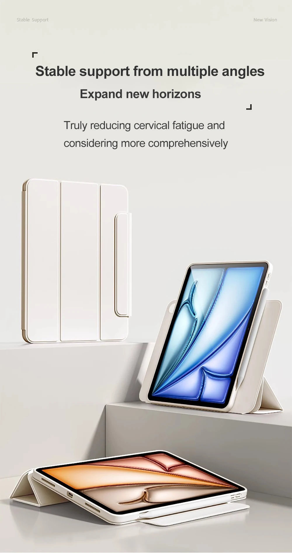 SZEGYCHX 720° Rotating iPad Case | PU Leather | Magnetic | Fits Pro, Air, Mini, iPad 7–11th Gen
