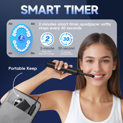Electric Toothbrush T37 Sonic – 3 Modes, Rotation Clean with 4 Replacement Heads