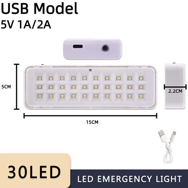 30 LED Emergency Camping Light – USB-C Rechargeable, Multi-Function
