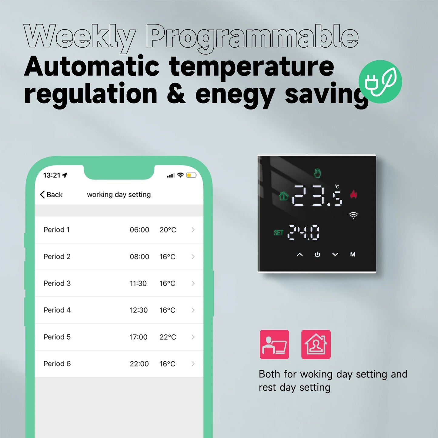 Beok Tuya Smart WiFi Thermostat for Electric & Gas Heating