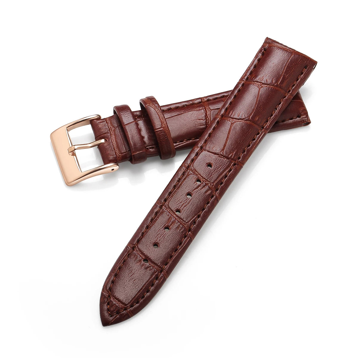 Premium Genuine Leather Watch Strap | 12–24mm, 9 Colors + Tool