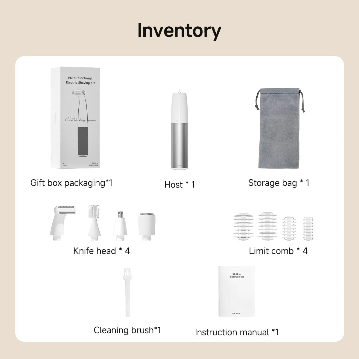 DOCO LAB 4-in-1 Electric Epilator & Hair Removal Trimmer – Cordless, Painless, Body & Bikini, Gift for Men & Women