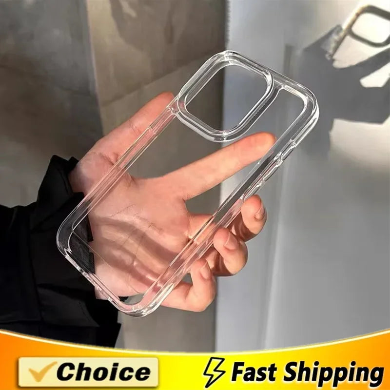 Transparent Ultra-Thin Soft TPU iPhone case by R.E.D. Shopping, showcasing a clear protective cover for iPhone models.