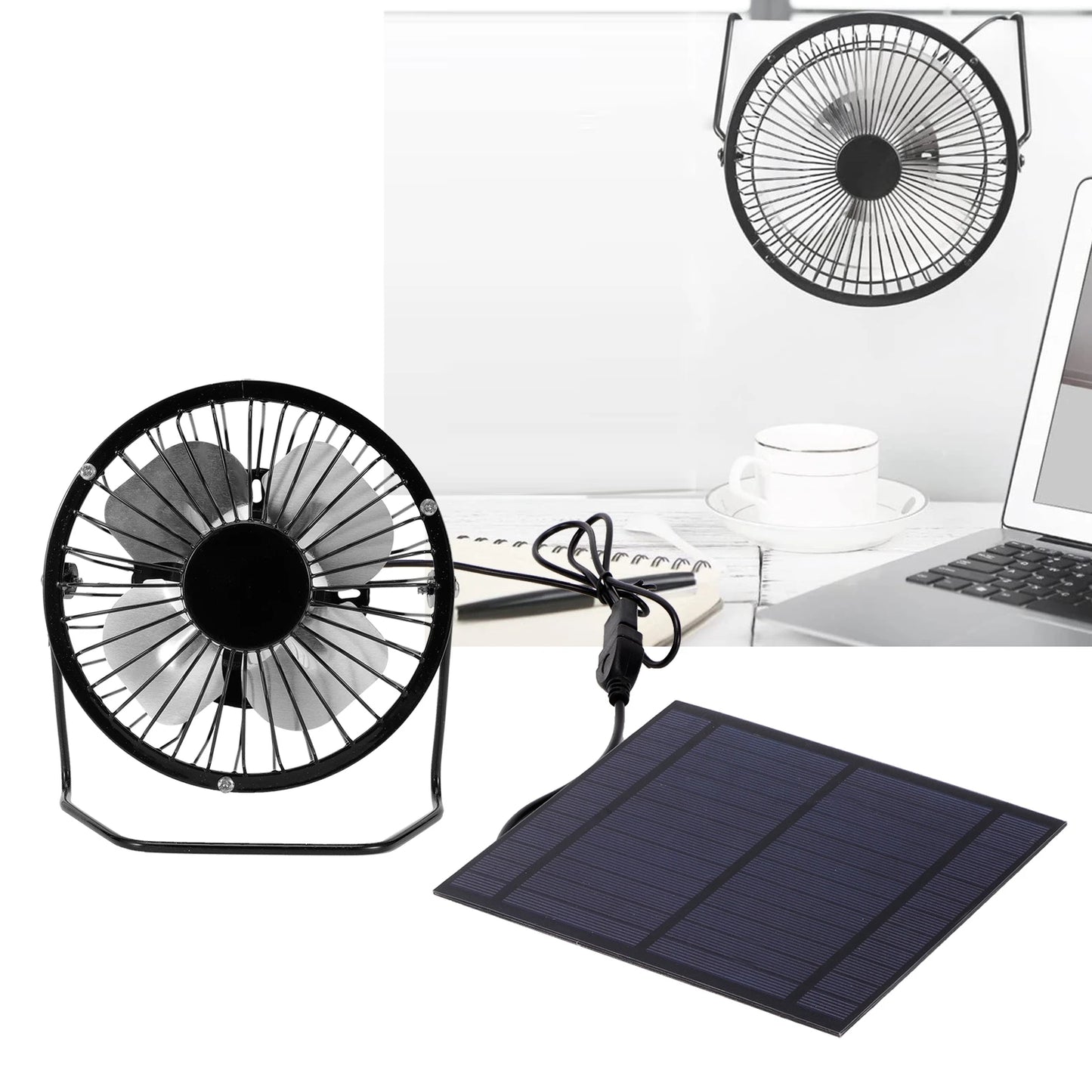 Solar Panel Cooling Fan Set 5W – Mini Photovoltaic Panel with Portable Fan for Greenhouse