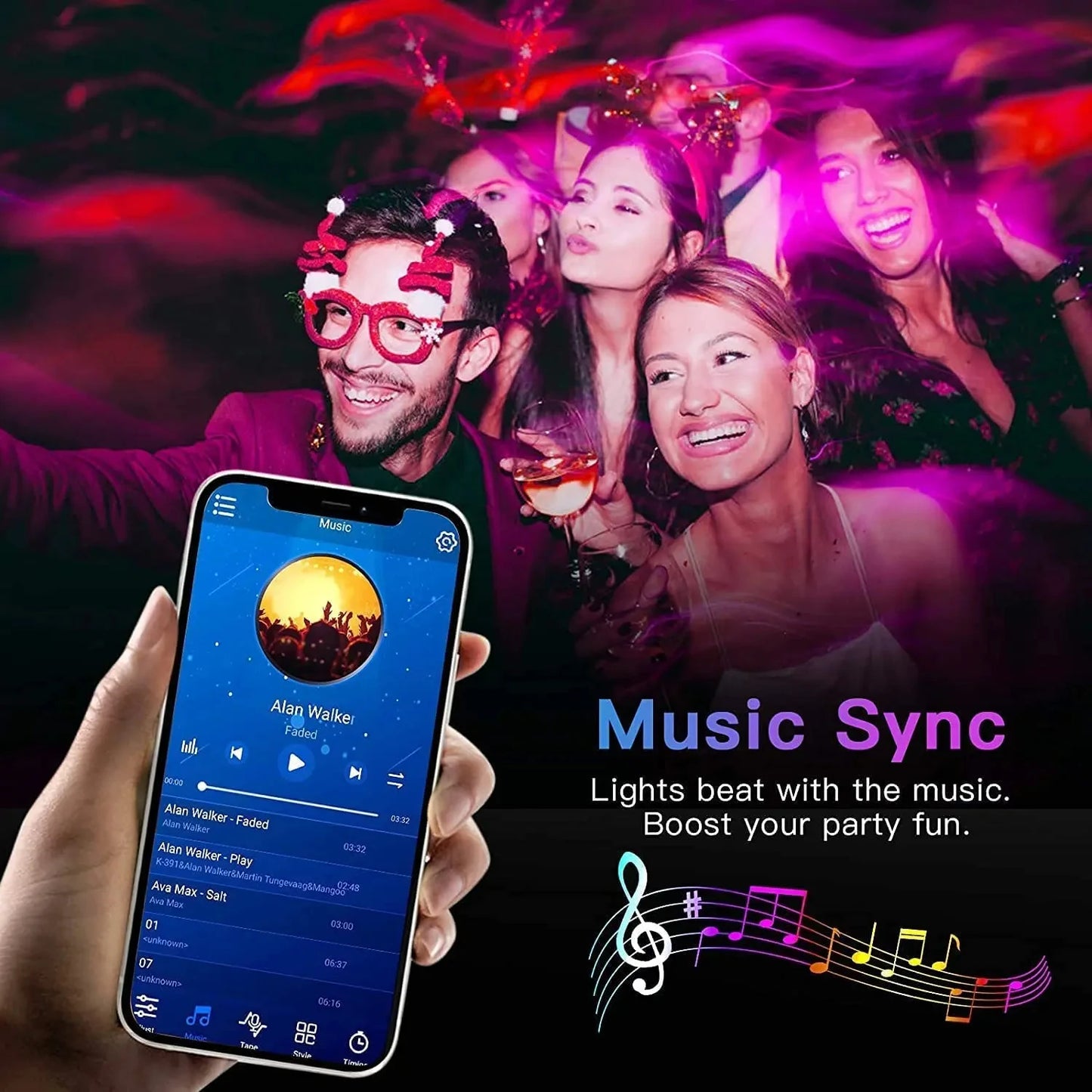 Bluetooth LED Strip Lights Smart SMD 5050 - APP & Remote Control, TV Backlight & Room Decor