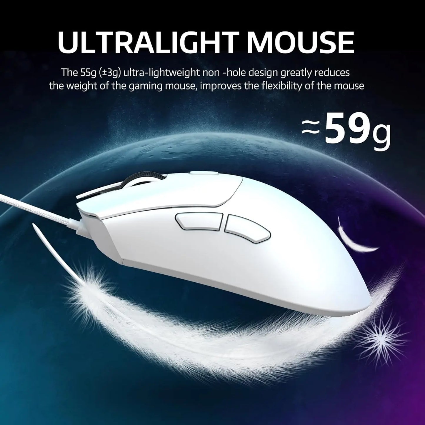 Attack Shark R1 Wireless Gaming Mouse – 18K DPI, 55g, Tri-Mode (2.4G/BT5.2/Wired), 20M Clicks