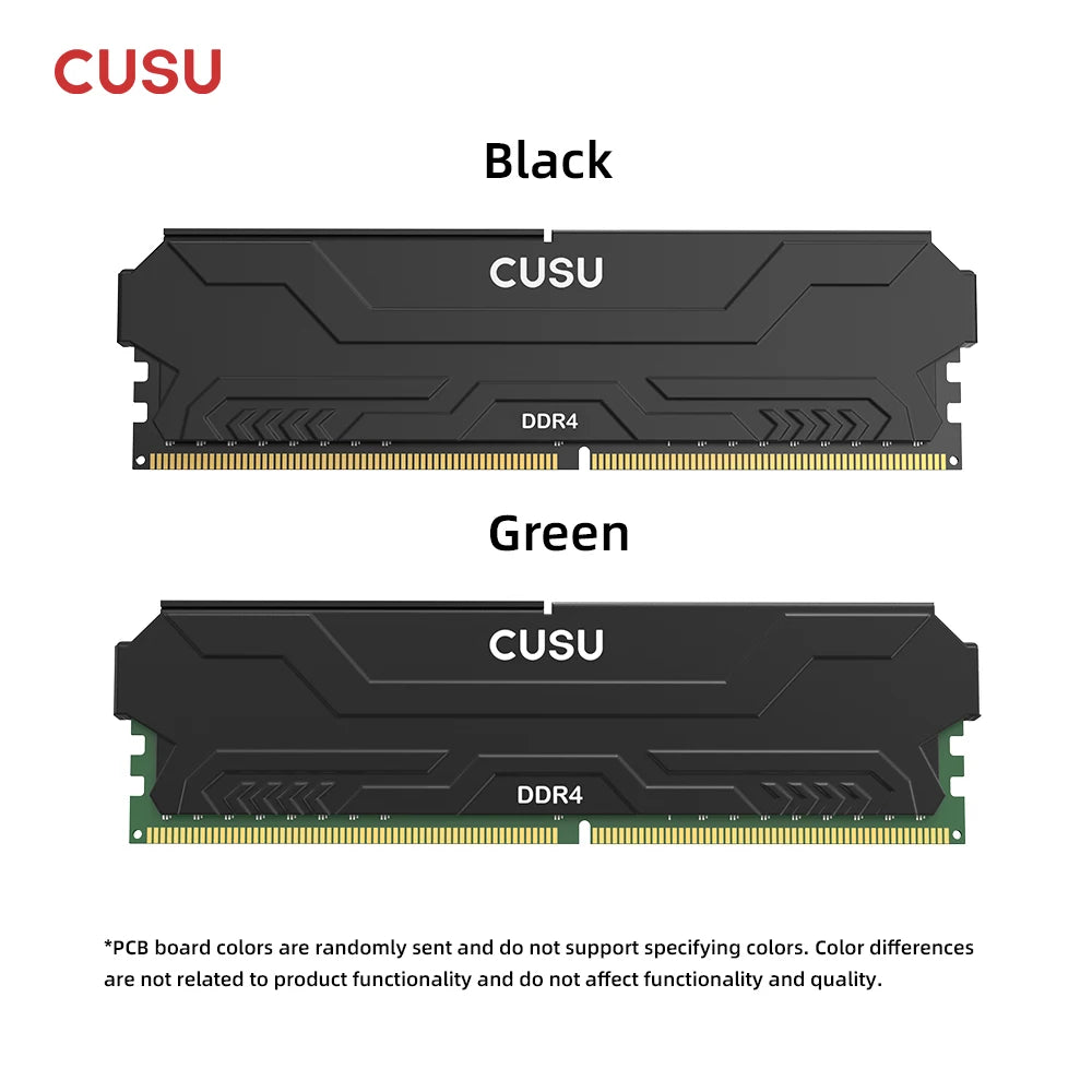 CUSU DDR4 Desktop RAM – 8GB / 16GB, 3200/3600MHz, XMP 2.0, Heatsink