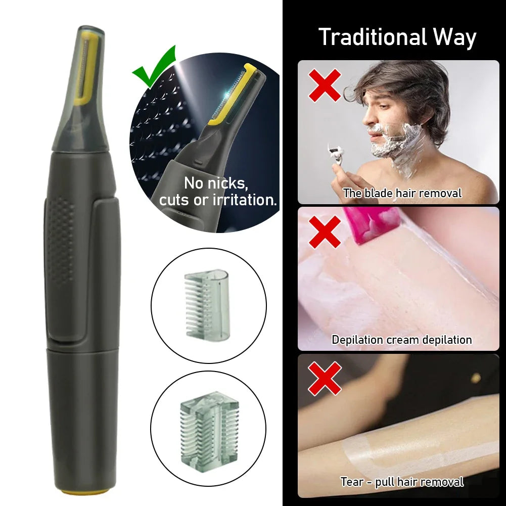 R.E.D. Shopping electric nose hair trimmer, compact waterproof personal grooming device for men with precision shaving and safe use