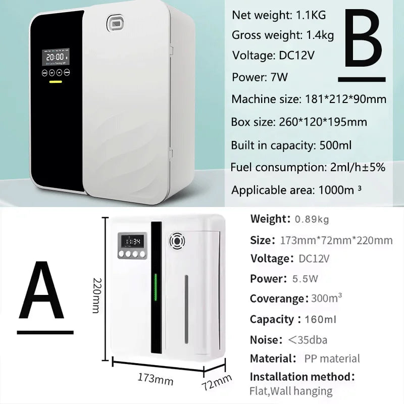 Bluetooth Smart Aroma Diffuser — 300m³ Coverage, Hotel & Home Air Freshener, Electric Fragrance Distributor