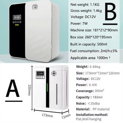 Bluetooth Smart Aroma Diffuser — 300m³ Coverage, Hotel & Home Air Freshener, Electric Fragrance Distributor