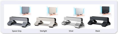 Adjustable Aluminum Vertical Laptop Stand — Tool-Free, 12–30mm Width, Universal Fit