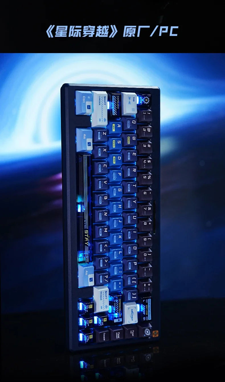 Titan Nation Interstellar Crossing Keycaps Original Height PBT Material PC Transparent Thermally Sublimated HighQuality 144 Keys