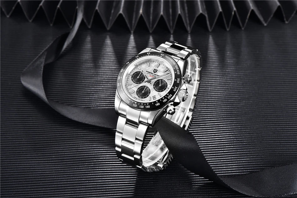 PAGANI DESIGN Men's Luxury Chronograph Watch – 100M Waterproof, Quartz Sport Wristwatch, Gift