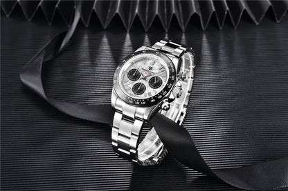 PAGANI DESIGN Men's Luxury Chronograph Watch – 100M Waterproof, Quartz Sport Wristwatch, Gift