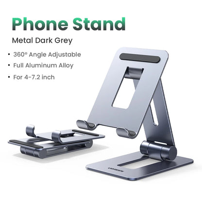 UGREEN LP134 Aluminum Tablet & Phone Stand – Adjustable Desk Holder for iPad, iPhone, Xiaomi & Laptops